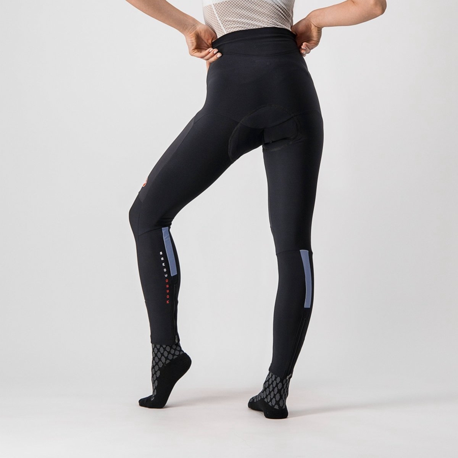 Black / Silver Women Castelli SORPASSO RoS W Leggings | 265417ROP