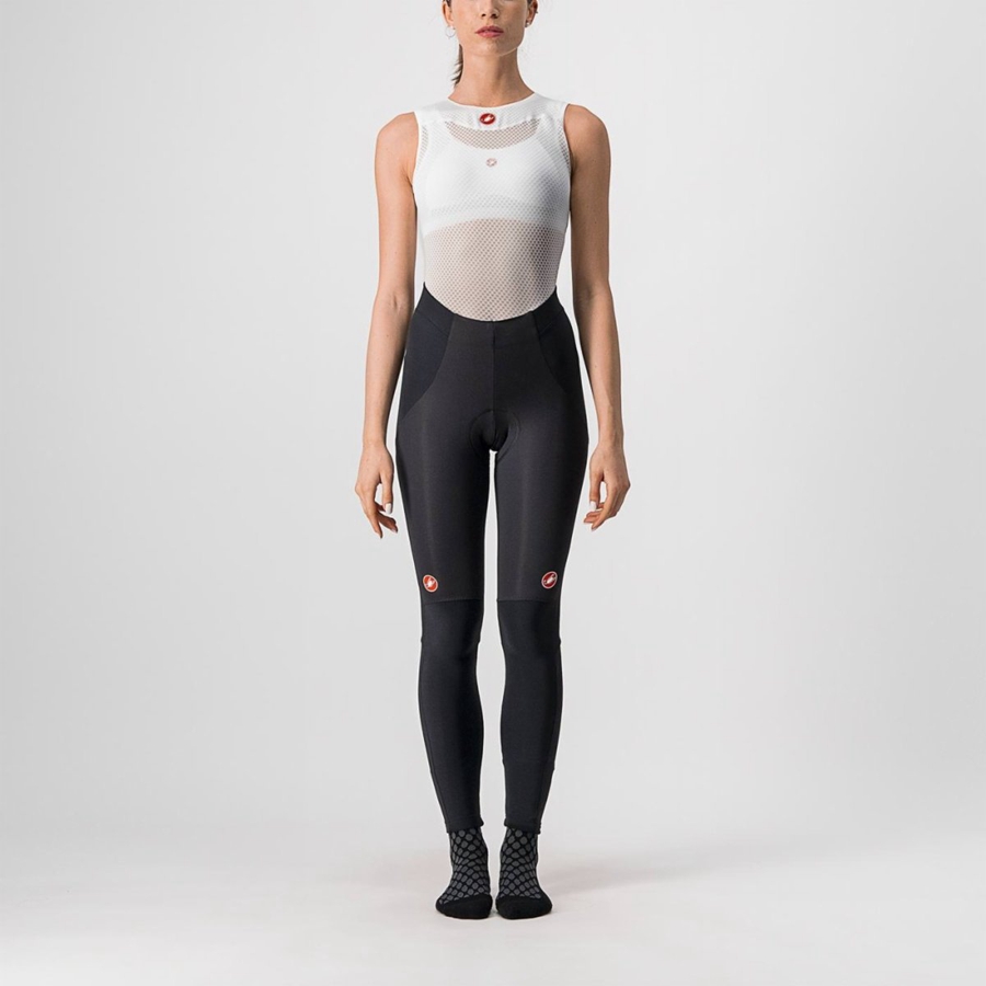 Black / Silver Women Castelli SORPASSO RoS W Leggings | 265417ROP