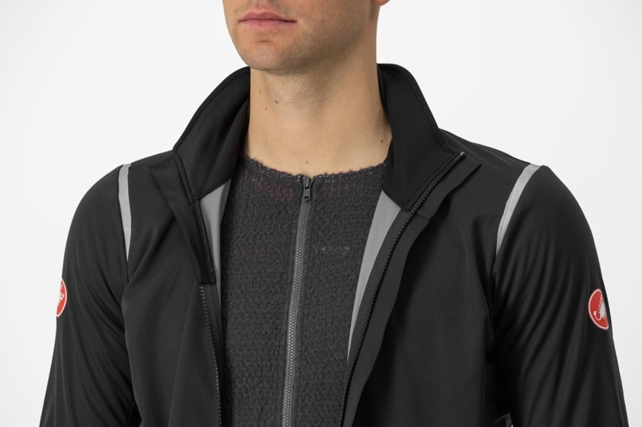 Black / Silver / Dark Men Castelli ALPHA DOPPIO ROS Jackets | 621395LIH