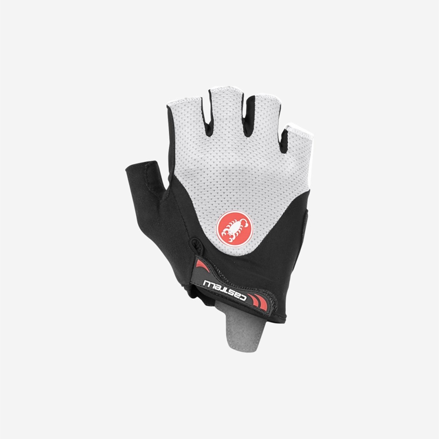 Black / White Men Castelli ARENBERG GEL 2 Gloves | 283490JLN