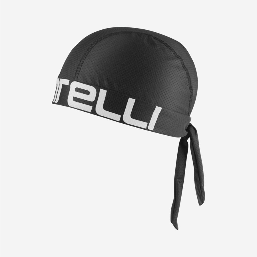 Black / White Men Castelli CASTELLI BANDANA Headwear | 317406PHB