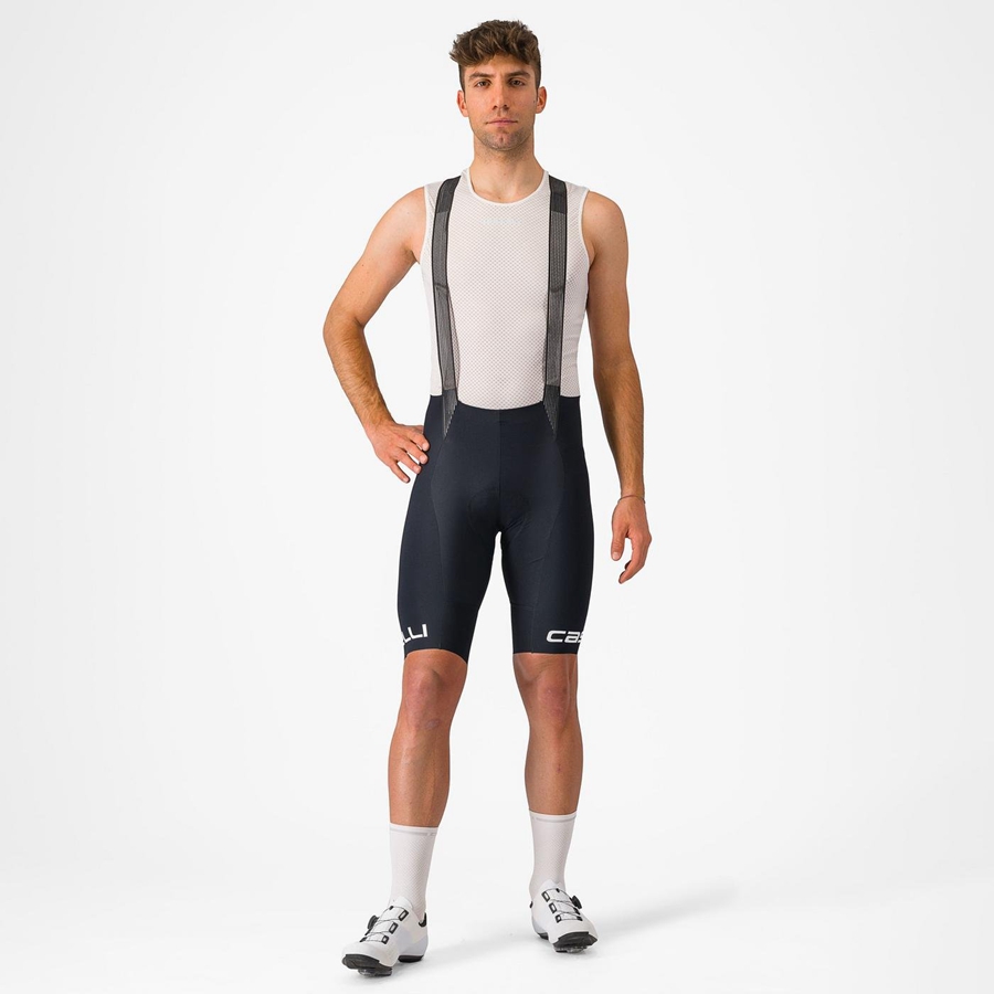 Black / White Men Castelli FREE AERO RC CLASSIC Bib Shorts | 082536EQL