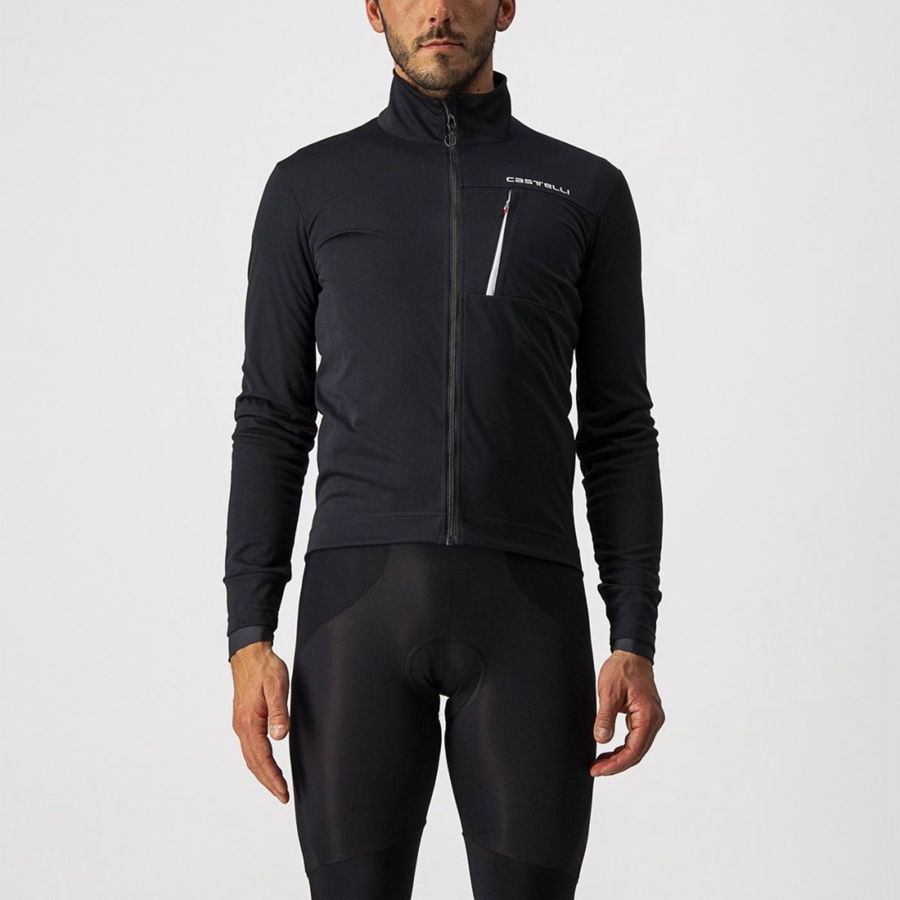 Black / White Men Castelli GO Jackets | 021394XGF