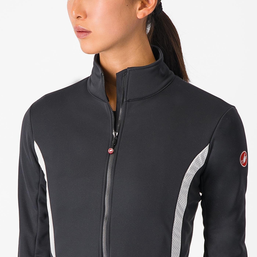 Black / White Women Castelli DINAMICA 2 Jackets | 156092HDN