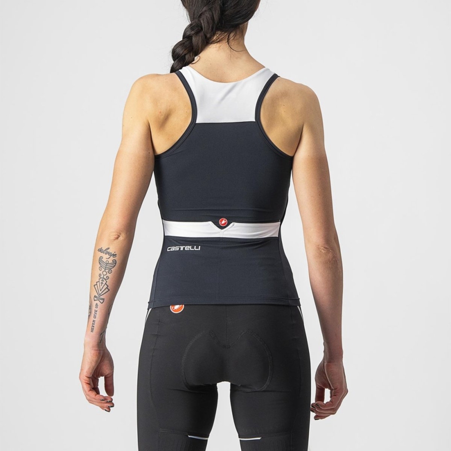 Black / White Women Castelli SOLARIS TOP Jersey | 084962CLF