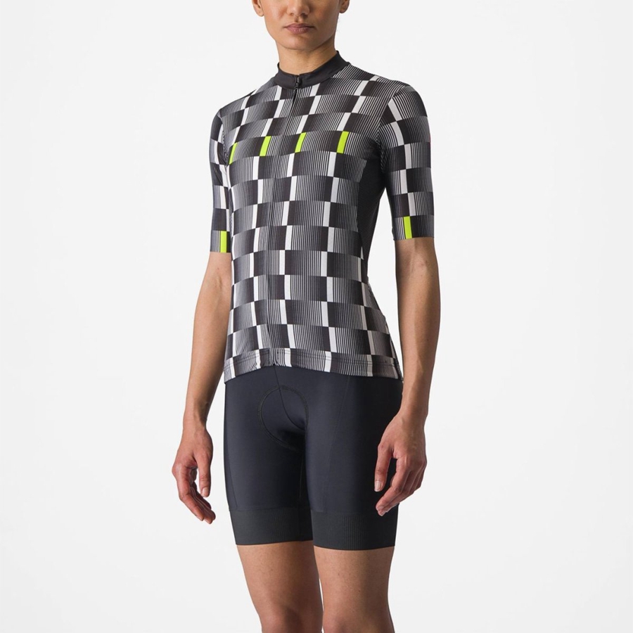 Black / White / Light Green Women Castelli DIMENSIONE Jersey | 082519FQE