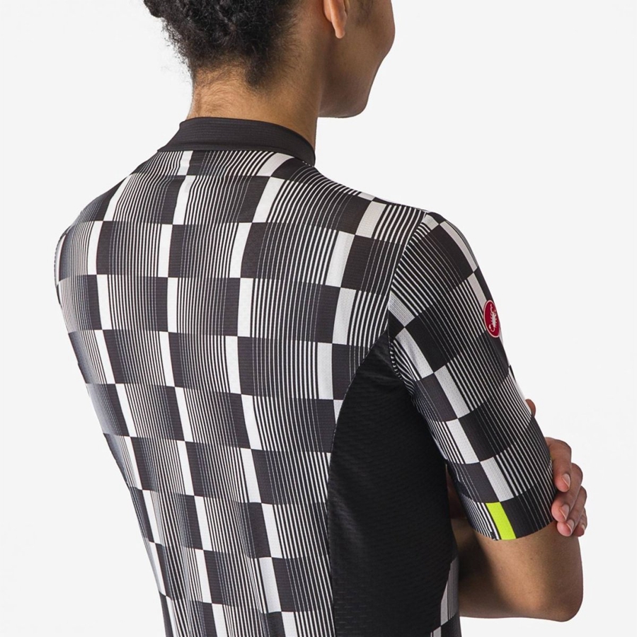 Black / White / Light Green Women Castelli DIMENSIONE Jersey | 082519FQE