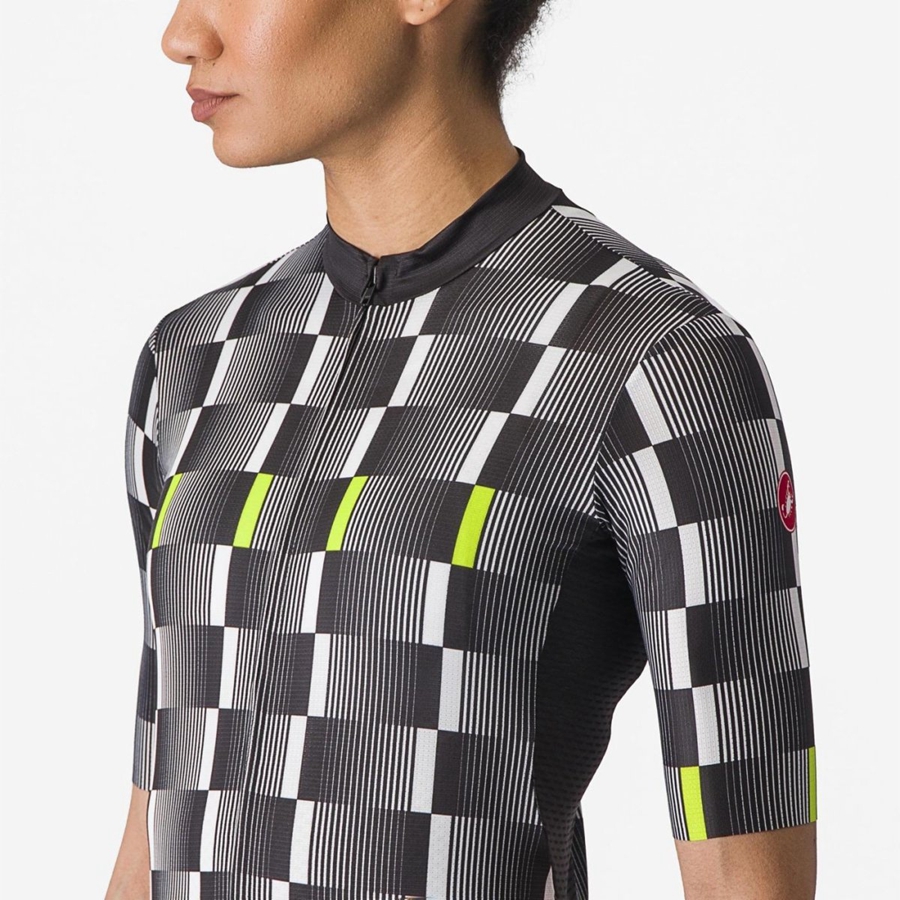 Black / White / Light Green Women Castelli DIMENSIONE Jersey | 082519FQE