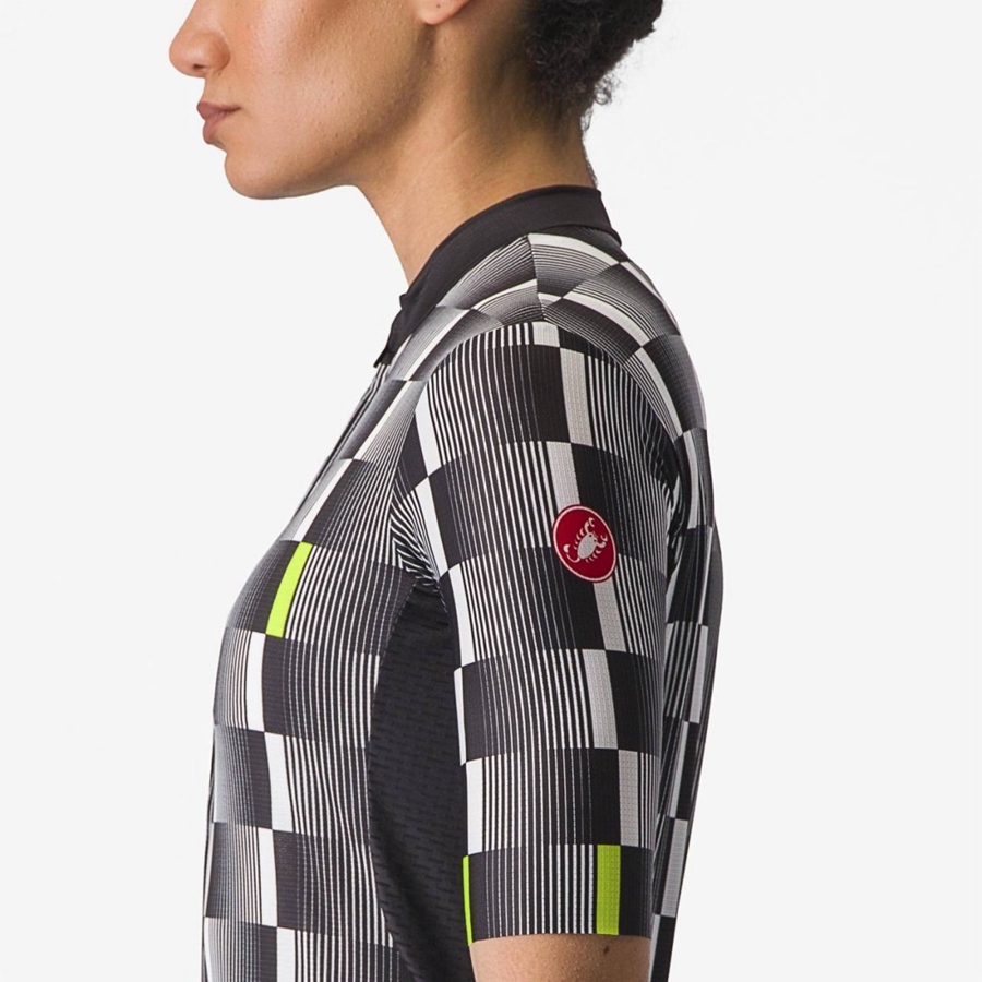 Black / White / Light Green Women Castelli DIMENSIONE Jersey | 082519FQE