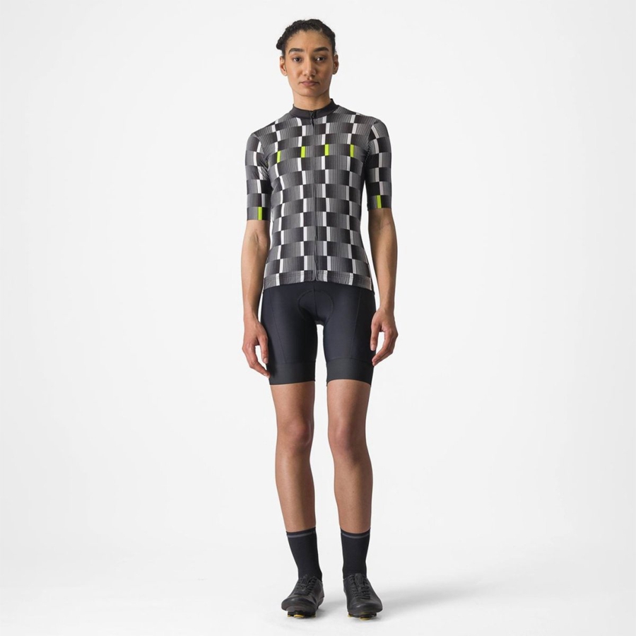 Black / White / Light Green Women Castelli DIMENSIONE Jersey | 082519FQE