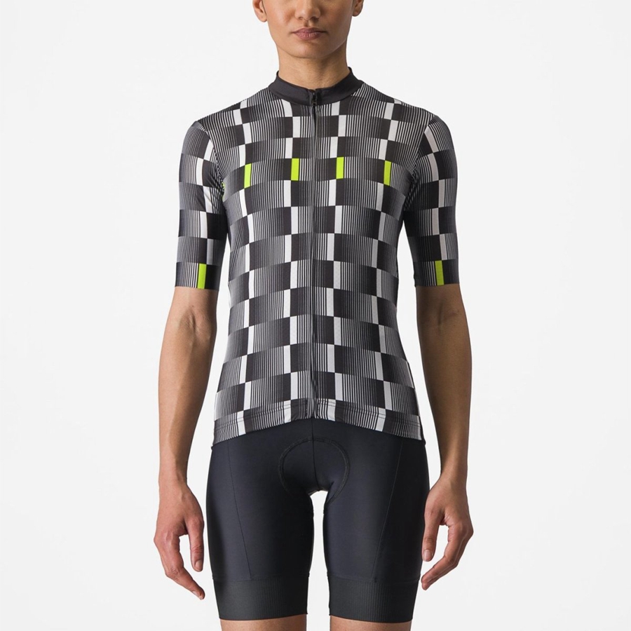 Black / White / Light Green Women Castelli DIMENSIONE Jersey | 082519FQE