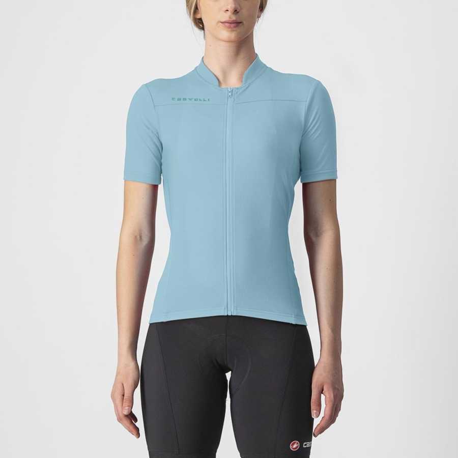 Blue Women Castelli ANIMA 3 Jersey | 745890ITJ