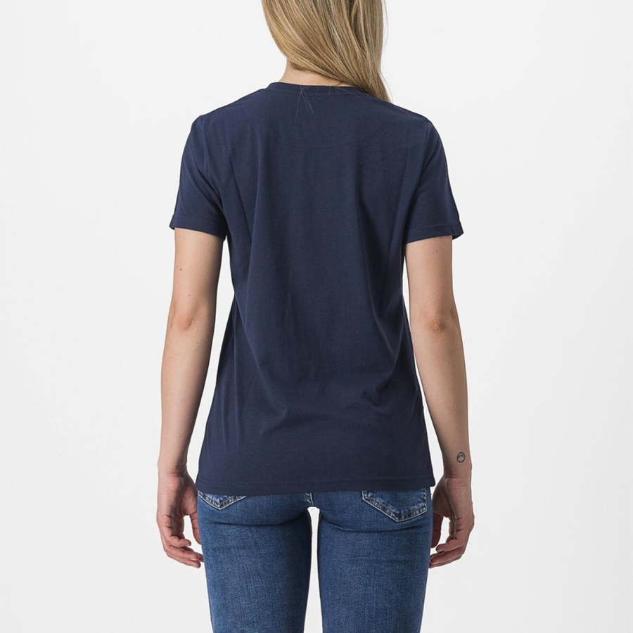 Blue Women Castelli PEDALARE TEE Casual | 473689UGD