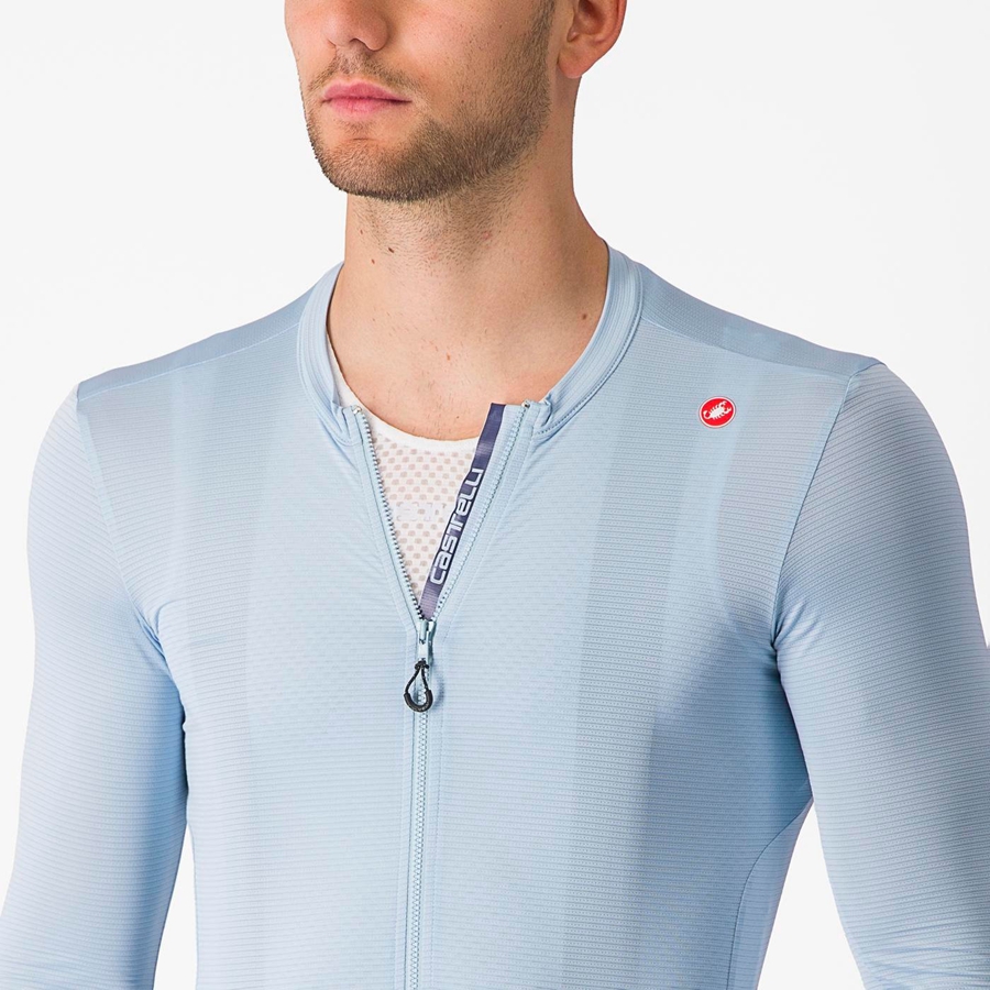 Blue / Blue Men Castelli ESPRESSO LS Jersey | 142305WIL