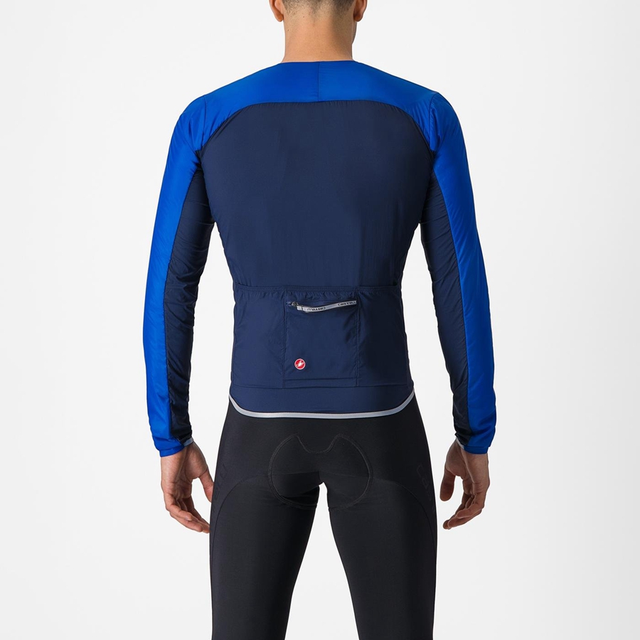 Blue / Blue Men Castelli FLY JACK-SEY Jackets | 943862TFR