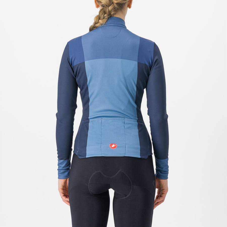 Blue / Blue Women Castelli UNLIMITED W THERMAL Jersey | 658401ENM