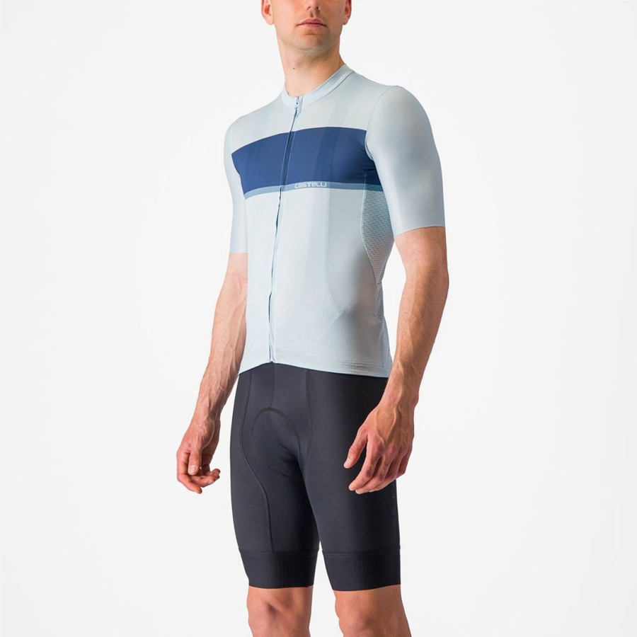 Blue / Blue / Grey Men Castelli TRADIZIONE Jersey | 903472HCM