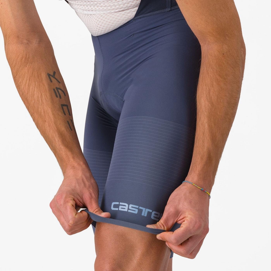 Blue / Grey Blue Men Castelli PREMIO Bib Shorts | 538914YBE