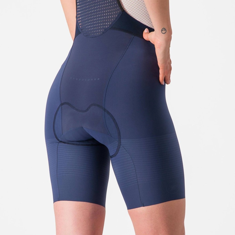 Blue / Grey Blue Women Castelli PREMIO W Bib Shorts | 105784POE