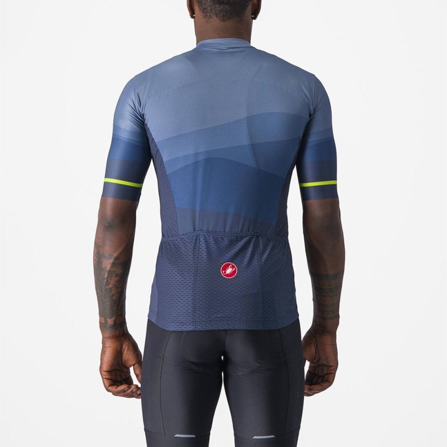 Blue / Light Grey Blue Men Castelli ORIZZONTE Jersey | 380129FBM