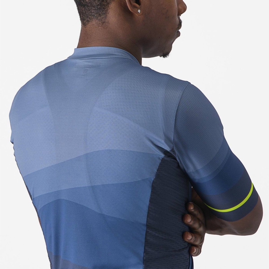 Blue / Light Grey Blue Men Castelli ORIZZONTE Jersey | 380129FBM