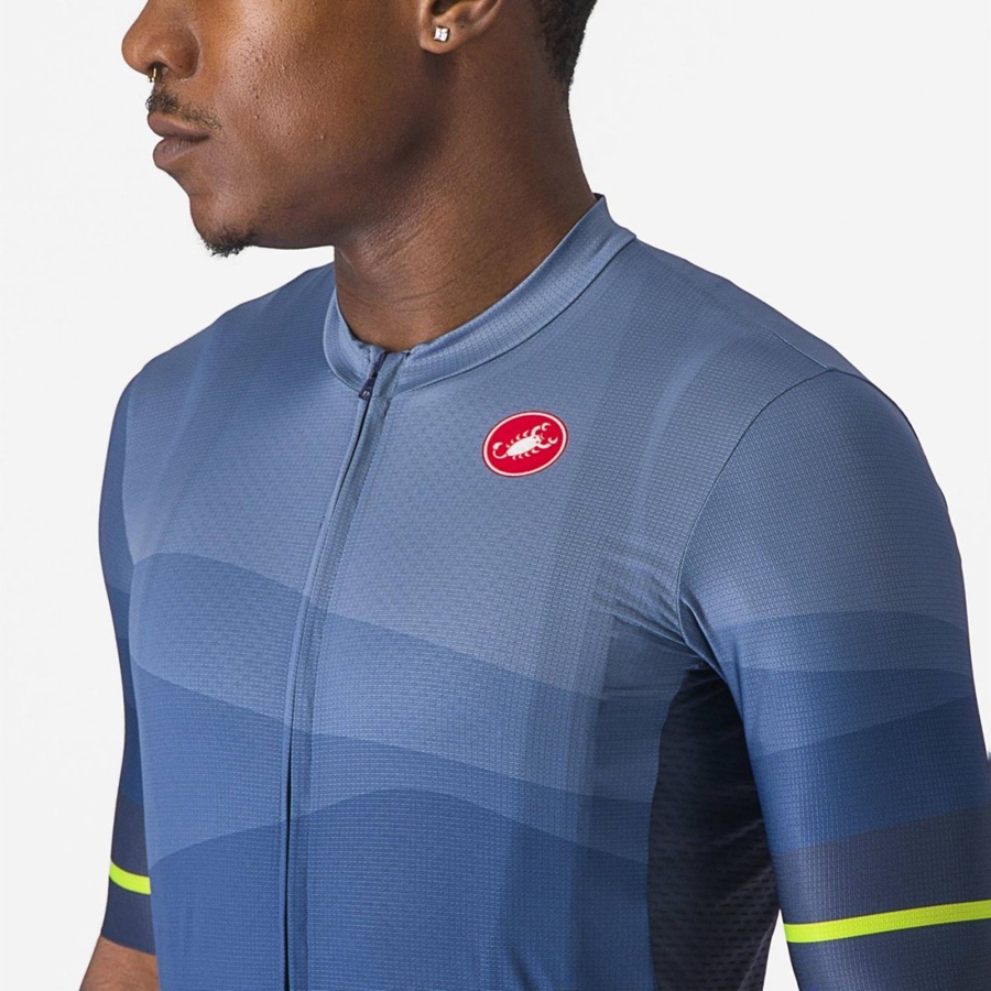 Blue / Light Grey Blue Men Castelli ORIZZONTE Jersey | 380129FBM