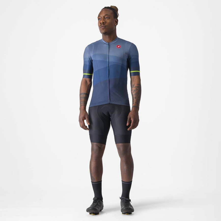 Blue / Light Grey Blue Men Castelli ORIZZONTE Jersey | 380129FBM