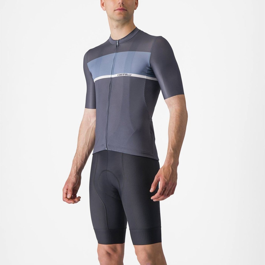 Blue / Light Grey Blue Men Castelli TRADIZIONE Jersey | 601895CWJ