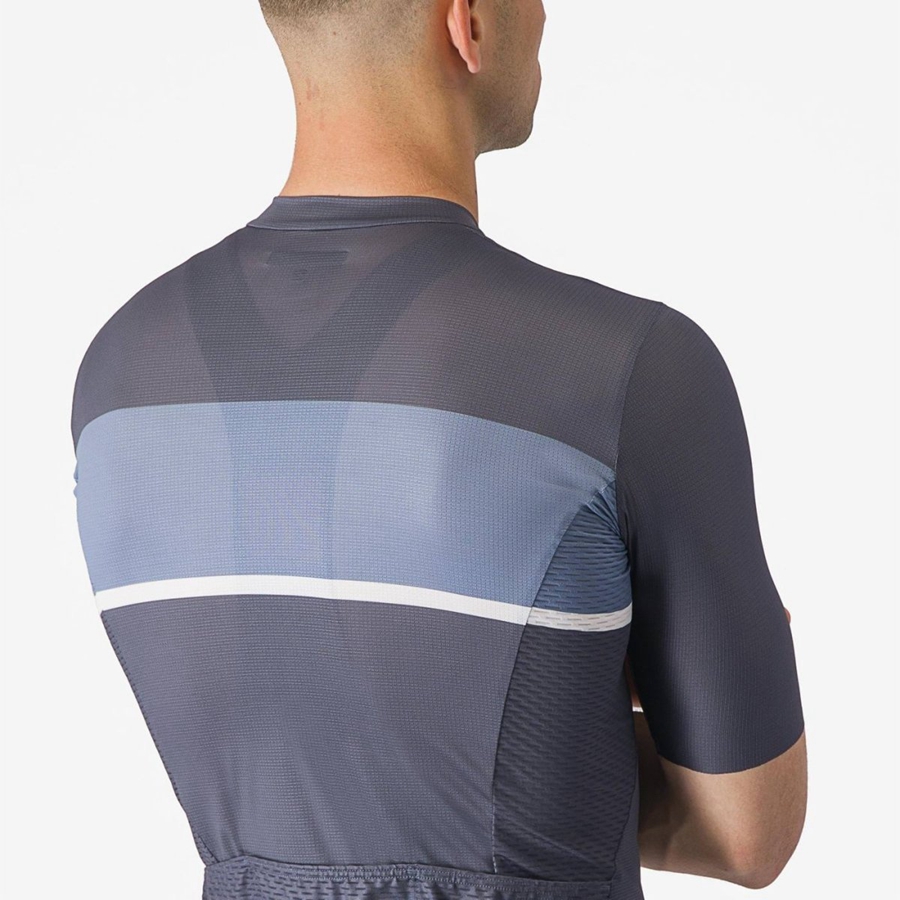 Blue / Light Grey Blue Men Castelli TRADIZIONE Jersey | 601895CWJ