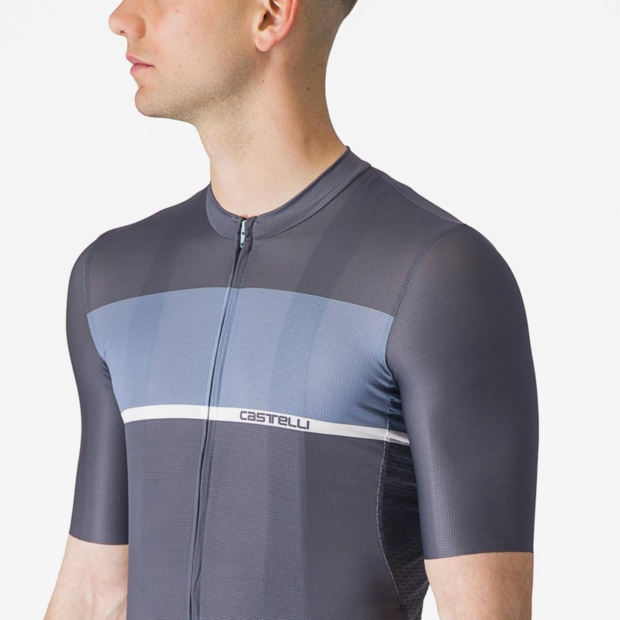 Blue / Light Grey Blue Men Castelli TRADIZIONE Jersey | 601895CWJ