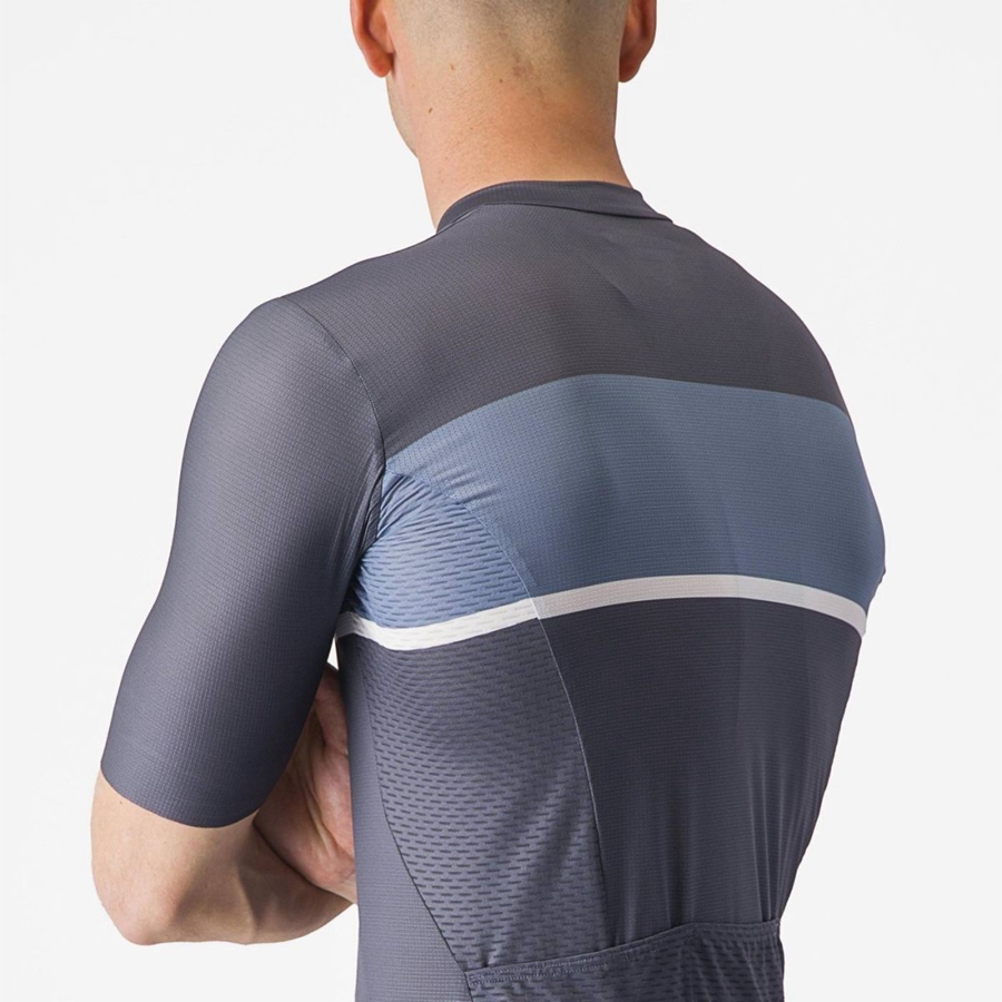 Blue / Light Grey Blue Men Castelli TRADIZIONE Jersey | 601895CWJ