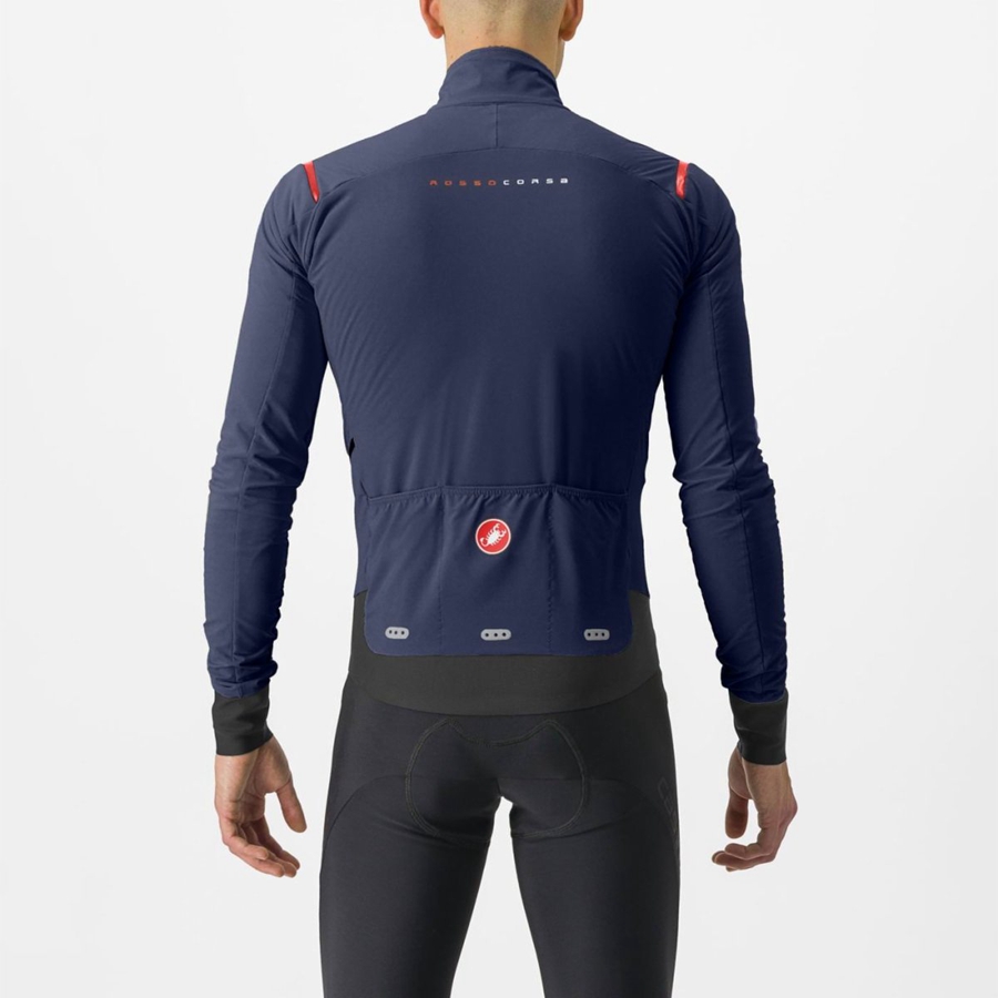 Blue / Red Men Castelli ALPHA FLIGHT ROS Jackets | 062158STZ