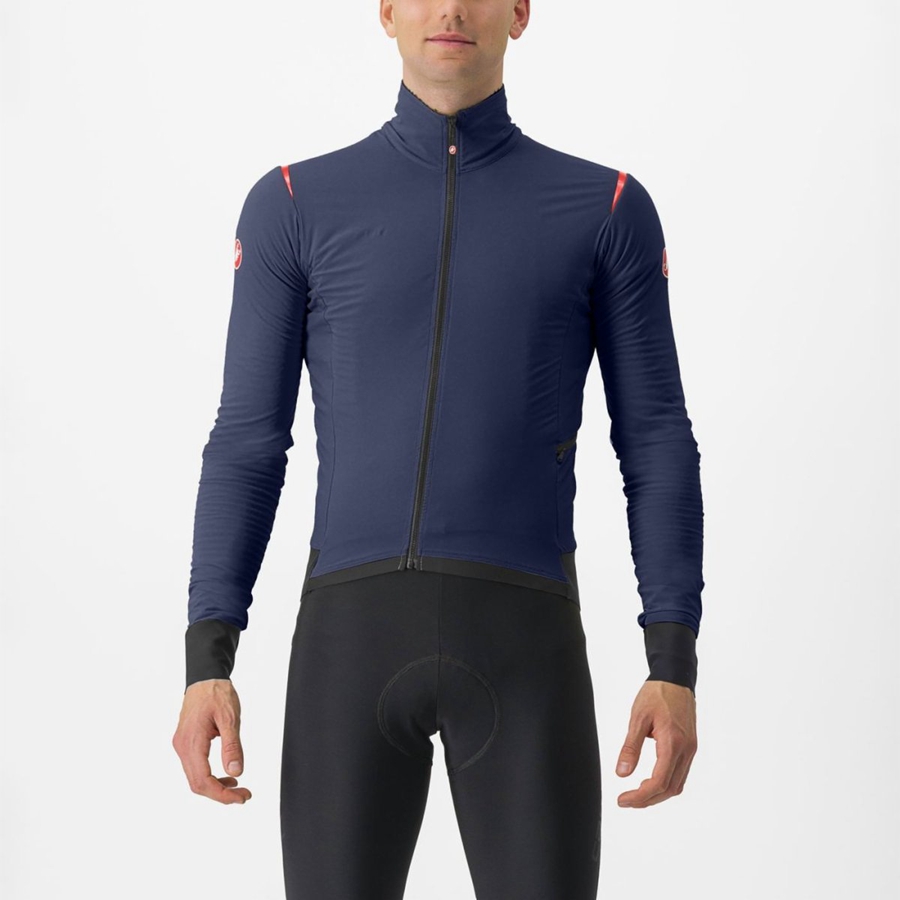 Blue / Red Men Castelli ALPHA FLIGHT ROS Jackets | 062158STZ