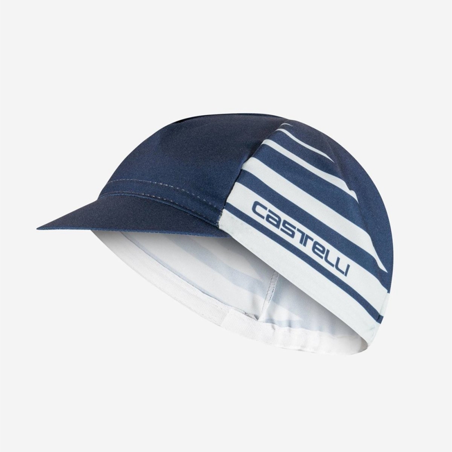 Blue / Silver Grey Men Castelli CLASSICO Cap | 051487NMG