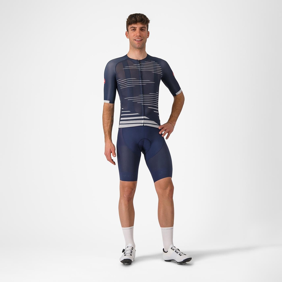 Blue / Silver Grey Men Castelli CLIMBER'S 4.0 Jersey | 017346VUX