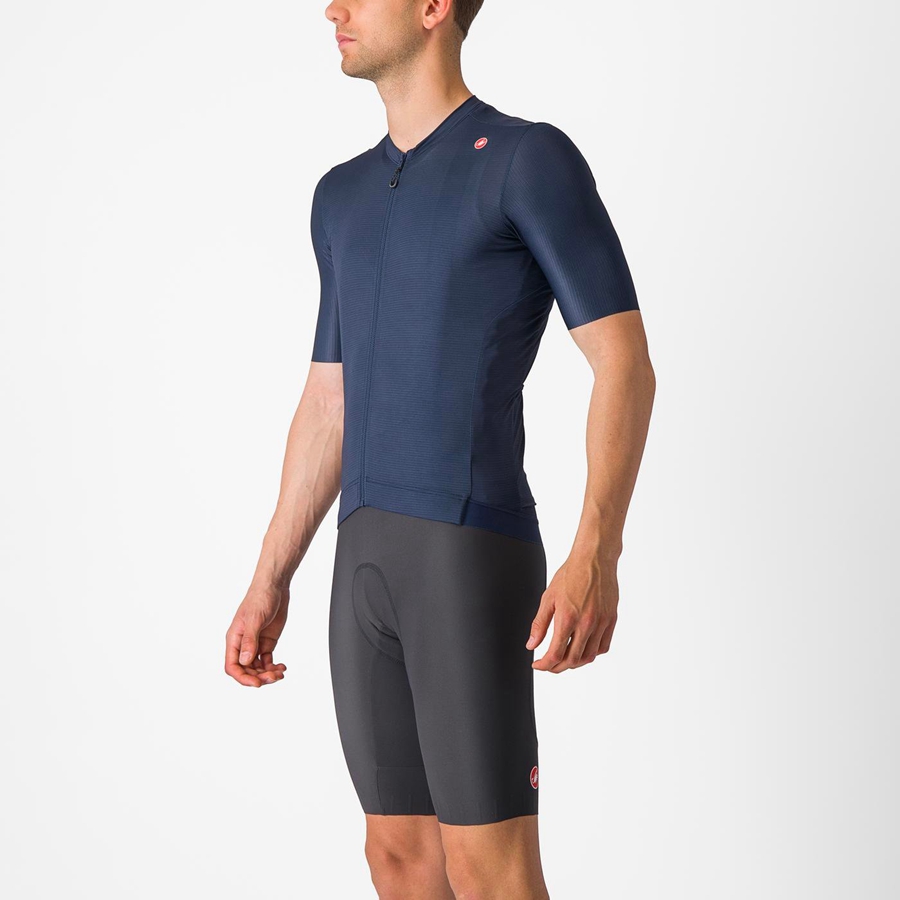 Blue / Silver Men Castelli ESPRESSO Jersey | 078431DAK