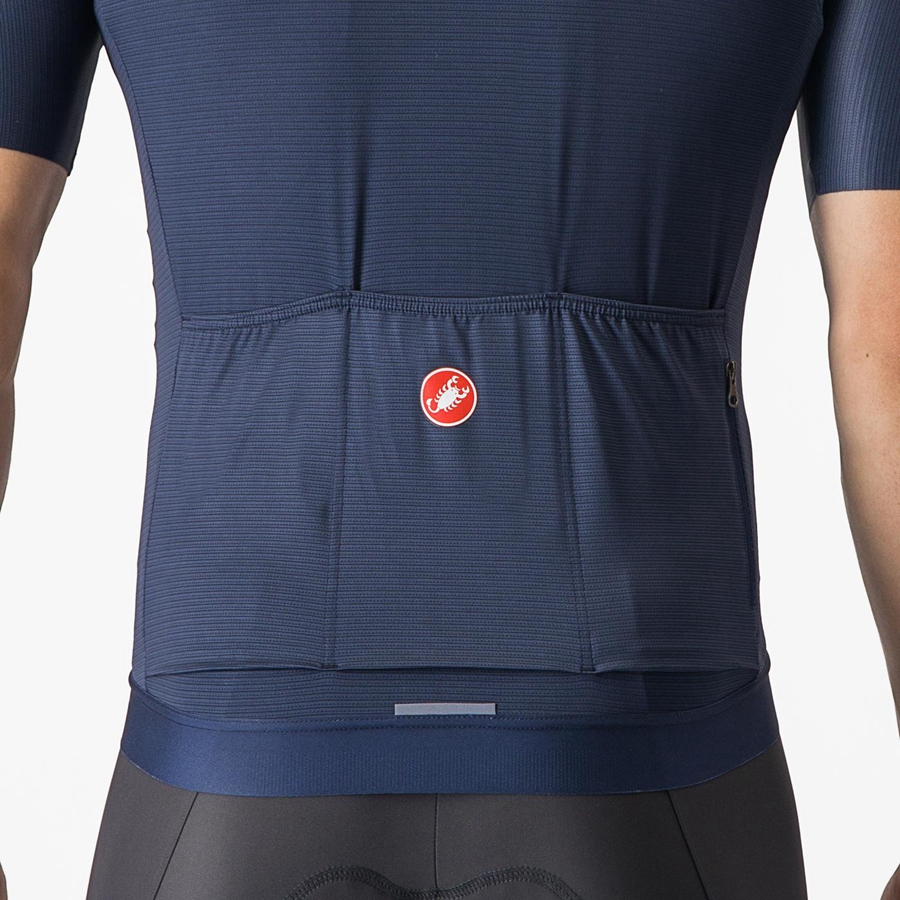 Blue / Silver Men Castelli ESPRESSO Jersey | 078431DAK