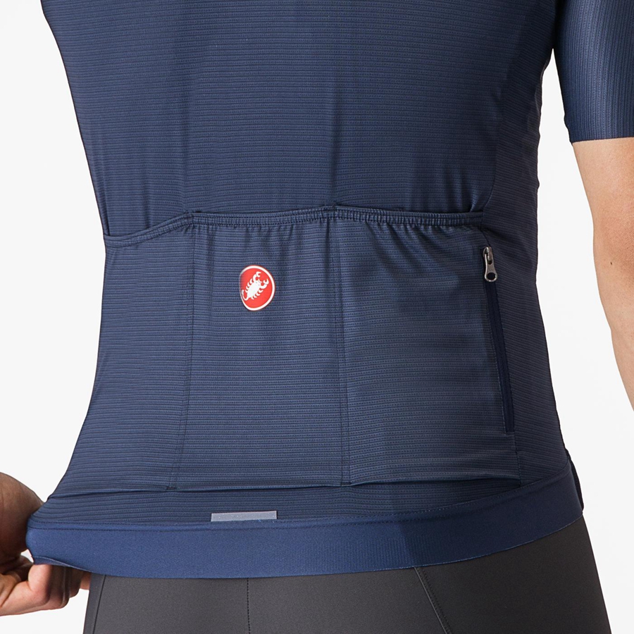 Blue / Silver Men Castelli ESPRESSO Jersey | 078431DAK