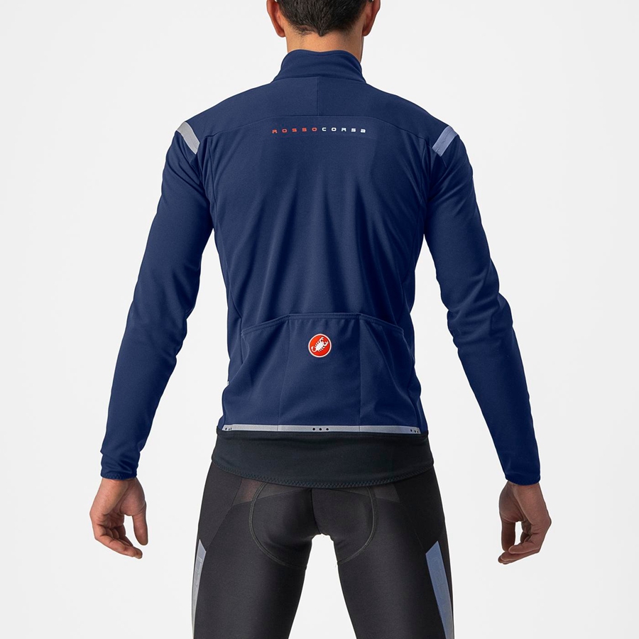 Blue / Silver Men Castelli PERFETTO RoS 2 Jackets | 953682NBF