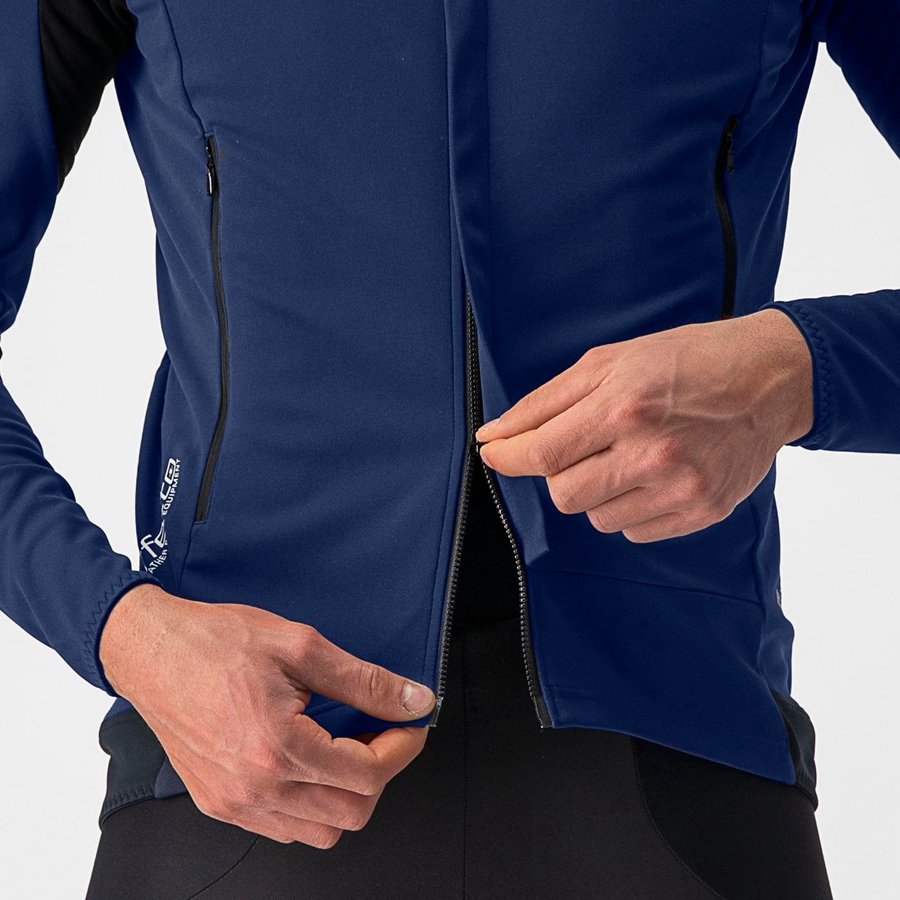 Blue / Silver Men Castelli PERFETTO RoS 2 Jackets | 953682NBF