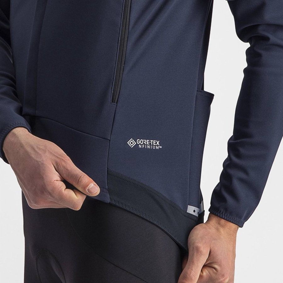 Blue / Silver Men Castelli PERFETTO RoS 2 CONVERTIBLE Jackets | 617432ZSV