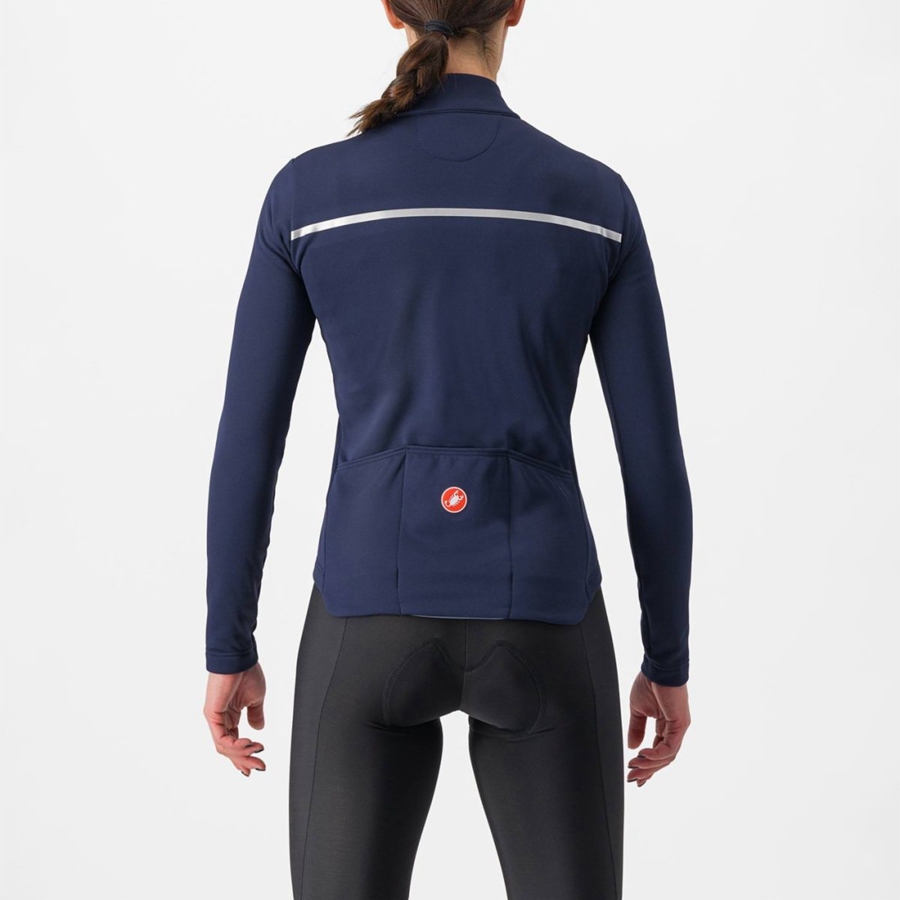 Blue / Silver Women Castelli SINERGIA 2 FZ Jersey | 924103RDA