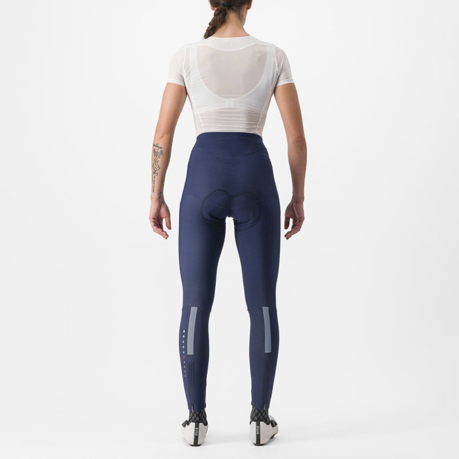 Blue / Silver Women Castelli SORPASSO RoS W Leggings | 790261VNU