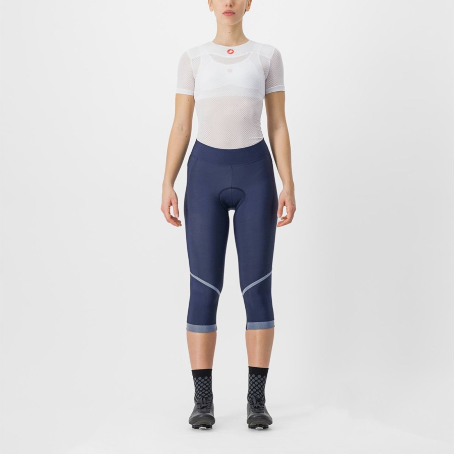 Blue / Silver Women Castelli VELOCISSIMA THERMAL KNICKER Leggings | 435721FNJ