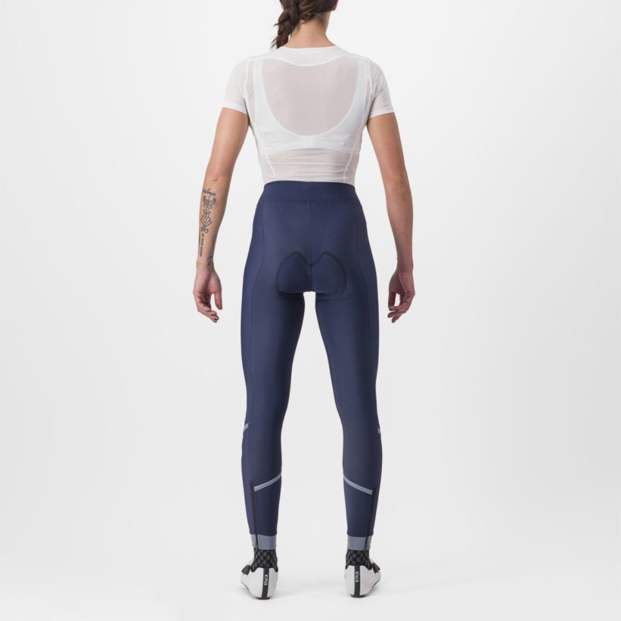 Blue / Silver Women Castelli VELOCISSIMA THERMAL Leggings | 029413FAJ