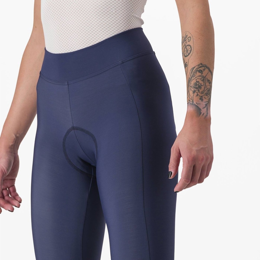 Blue / Silver Women Castelli VELOCISSIMA THERMAL Leggings | 029413FAJ