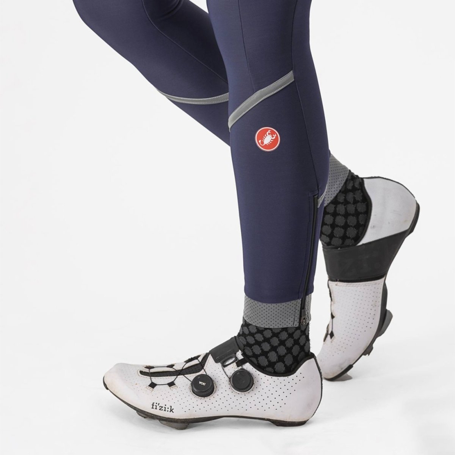 Blue / Silver Women Castelli VELOCISSIMA THERMAL Leggings | 029413FAJ