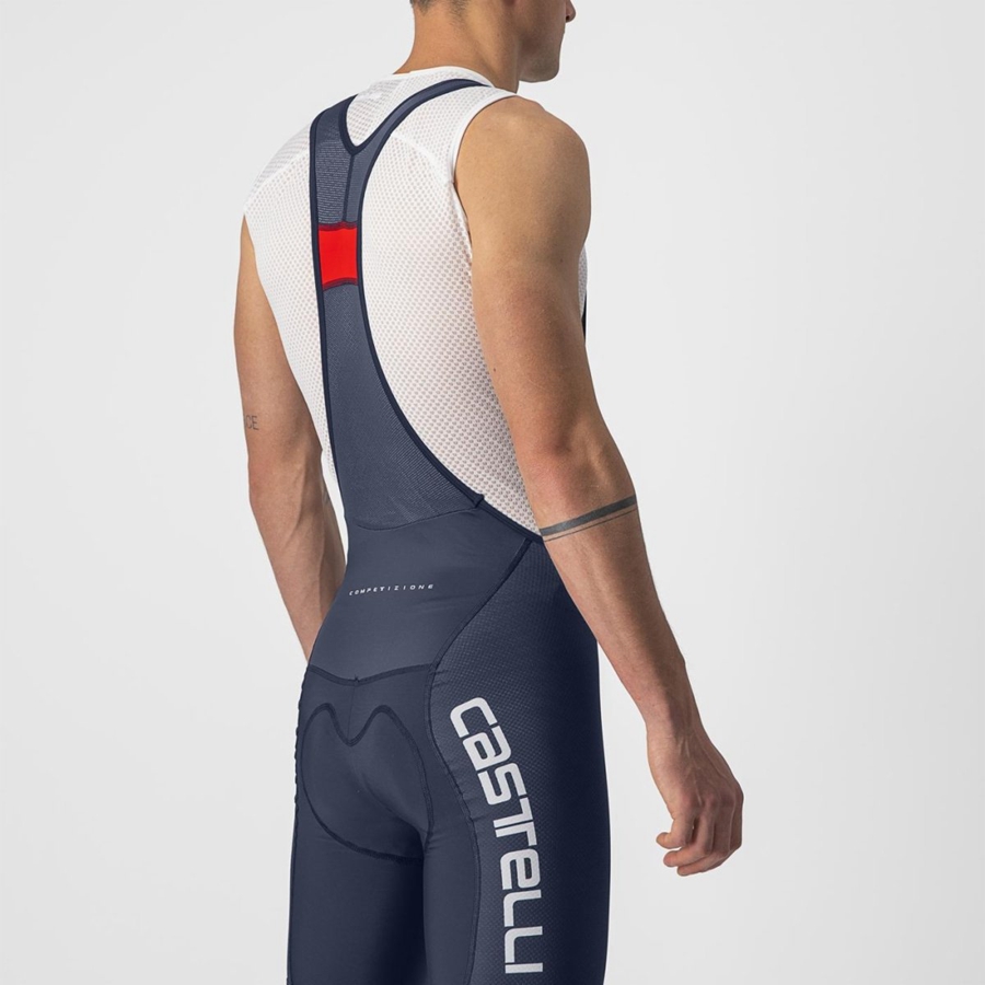 Blue / White / Silver Men Castelli COMPETIZIONE KIT Bib Shorts | 184693WYZ