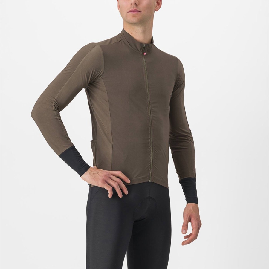 Brown Men Castelli FLIGHT AIR Jersey | 735486VEW