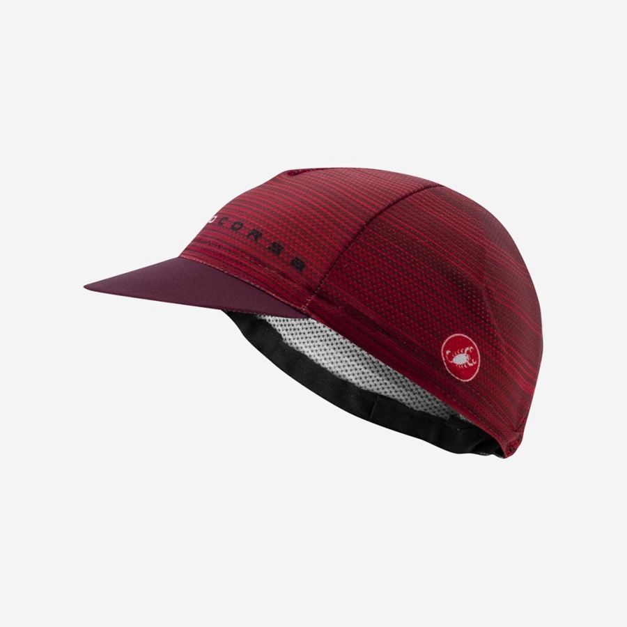 Burgundy Men Castelli ROSSO CORSA Cap | 562019SAT